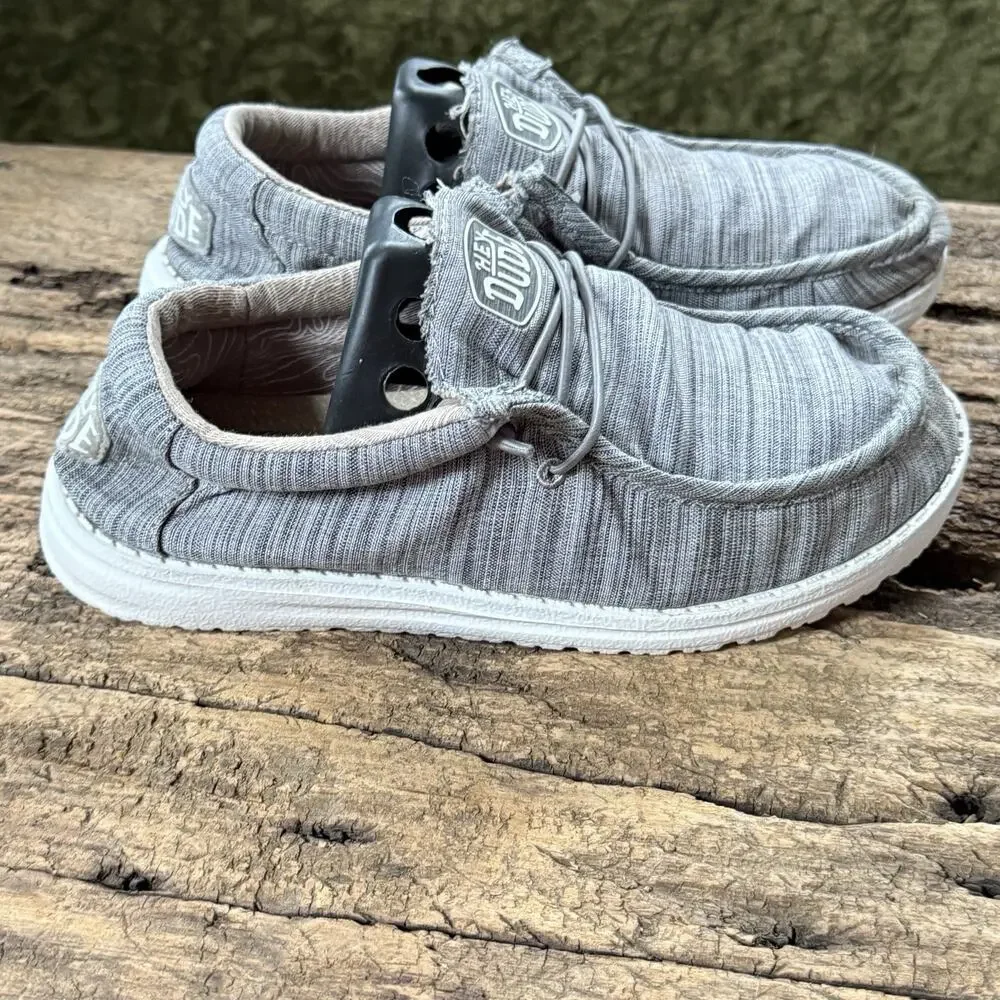Hey Dude Wally Youth Blend Linen Shoes Stone Size US 5 / Women 6 / EU 37